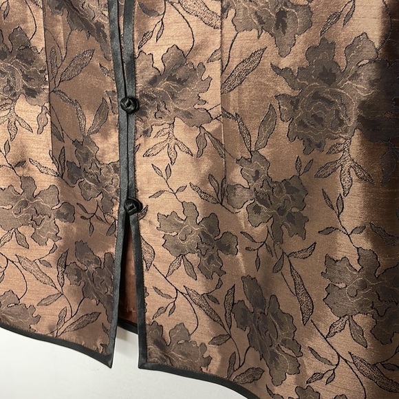 𝅺vintage Madame Butterfly oriental satiny floral jacket top - Picture 4 of 8